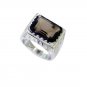 pulchritudinous Smoky Quartz Silver Brown Ring suppiler L-1in US 5,6,7,8