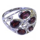 fascinating Garnet 925 sterling silver Red Ring india  L-1.2in US 5,6,7,8