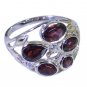 fascinating Garnet 925 sterling silver Red Ring india  L-1.2in US 5,6,7,8