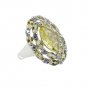 delicate Lemon quartz 925 Sterling  Yellow Ring jaipur L-1in US 5,6,7,8