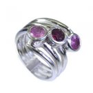 scenicbonny Tourmaline Silver Multi Ring jewellery L-1in US 5,6,7,8