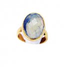 delightful Prehnite Copper Green Ring Designer L-1in US 5,6,7,8