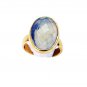 delightful Prehnite Copper Green Ring Designer L-1in US 5,6,7,8