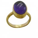 slightly Amethyst Gold Plated Purple Ring Designer L-1in US 5,6,7,8