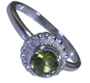 flawless Peridot 925 sterling silver Green Ring handcrafted L-1.2in US 5,6,7,8