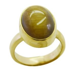 flashy Tiger Eye Gold Plated Brown Ring supplies L-1in US 5,6,7,8
