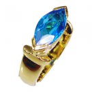 flashy Blue Topaz CZ Copper Blue Ring wholesales L-1in US 5,6,7,8