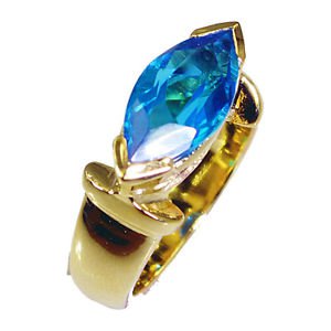 flashy Blue Topaz CZ Copper Blue Ring wholesales L-1in US 5,6,7,8