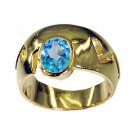 enticing Blue Topaz CZ Copper Blue Ring exporter L-1in US 5,6,7,8