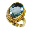 foxy Blue Topaz CZ Copper Blue Ring supply L-1in US 5,6,7,8