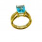 fair Blue Topaz CZ Copper Blue Ring indian L-1in US 5,6,7,8