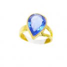 magnetic Tanzanite CZ Copper Blue Ring gemstone L-1in US 5,6,7,8