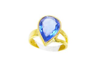 magnetic Tanzanite CZ Copper Blue Ring gemstone L-1in US 5,6,7,8