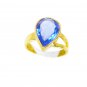 magnetic Tanzanite CZ Copper Blue Ring gemstone L-1in US 5,6,7,8