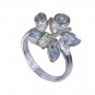 drop-dead Blue Topaz Silver Blue Ring handcrafted L-1in US 5,6,7,8