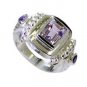 goodly Green Amethyst Silver Green Ring exporter L-1in US 5,6,7,8
