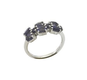 ravishing Iolite 925 Sterling Silver Blue Ring gemstones L-1.5 US