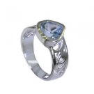 aesthetic Blue Topaz Silver Blue Ring wholesales L-1in US 5,6,7,8