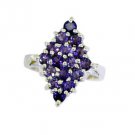 symmetrical Amethyst Silver Purple Ring exporter L-1in US 5,6,7,8