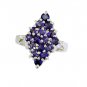 symmetrical Amethyst Silver Purple Ring exporter L-1in US 5,6,7,8