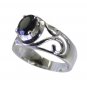 scenicbonny Black Oynx 925 sterling silver Black Ring india  L-1.2in US 5,6,7,8
