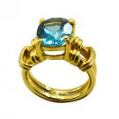 glorious Blue Topaz CZ Copper Blue Ring exporter L-1in US 5,6,7,8