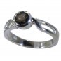 beauteous Smoky Quartz  925 sterling silver Brown Ring handcrafted L-1.2in US 5,