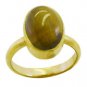 bewitching Tiger Eye Gold Plated Brown Ring handcrafted L-1in US 5,6,7,8