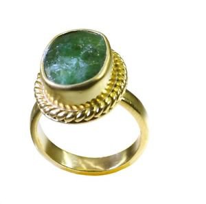 resplendent Indian Emerald Gold Plated Green Ring suppiler L-1in US 5,6,7,8