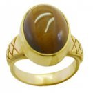 sightly Tiger Eye Gold Plated Brown Ring wholesale L-1in US 5,6,7,8