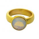 flawless Fire opal CZ  Gold Plated White Ring jewellery L-1in US 5,6,7,8