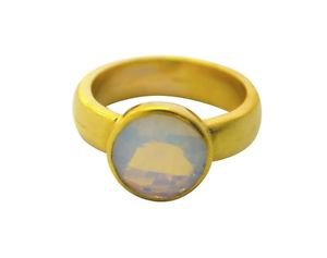 flawless Fire opal CZ  Gold Plated White Ring jewellery L-1in US 5,6,7,8