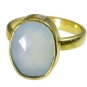 fair Chalcedony  Gold Plated Blue Ring jewellery L-1in US 5,6,7,8