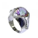 elegant Mystic Quartz Silver Multi Ring jewellery L-1in US 5,6,7,8