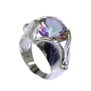 elegant Mystic Quartz Silver Multi Ring jewellery L-1in US 5,6,7,8