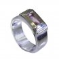beauteous Tourmaline Silver Multi Ring gemstones L-1in US 5,6,7,8