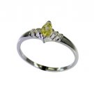pulchritudinous Lemon Quartz Silver Yellow Ring jewellery L-1in US 5,6,7,8
