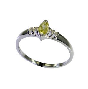 pulchritudinous Lemon Quartz Silver Yellow Ring jewellery L-1in US 5,6,7,8