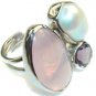 grand Garnet 925 sterling silver Red Ring jewellery L-1.2in US 5,6,7,8
