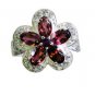 grand Garnet 925 sterling silver Red Ring jewellery L-1.2in US 5,6,7,8