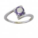 lovesome Amethyst 925 Sterling Silver Purple Ring exporter L-1in US 5,6,7,8