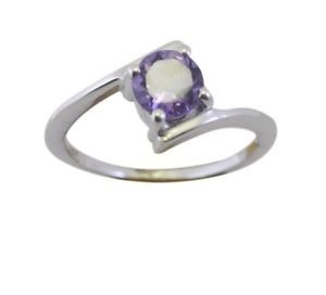 lovesome Amethyst 925 Sterling Silver Purple Ring exporter L-1in US 5,6,7,8