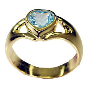 hot Blue Topaz CZ Copper Blue Ring jewellery L-1in US 5,6,7,8