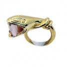pleasing Rose Quartz Copper Pink Ring supplies L-1in US 5,6,7,8