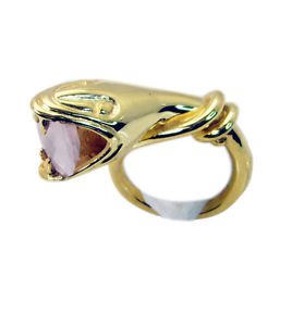 pleasing Rose Quartz Copper Pink Ring supplies L-1in US 5,6,7,8