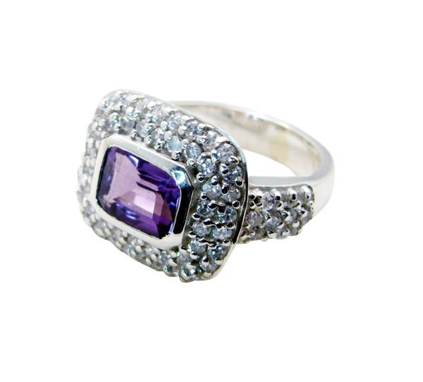 bonnie Amethyst Silver Purple Ring wholesale L-1in US 5,6,7,8