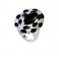 pleasing Black onyx Silver Black Ring wholesale L-1in US 5,6,7,8
