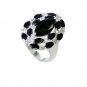 pleasing Black onyx Silver Black Ring wholesale L-1in US 5,6,7,8