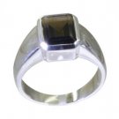 fine Smoky Quartz 925 Sterling Silver Brown Ring supply L-1in US 5,6,7,8