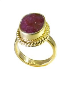 lovely Indian Ruby Gold Plated Red Ring wholesales L-1in US 5,6,7,8